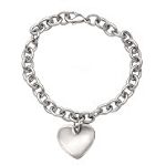Stainless Steel Chain Bracelet with Heart