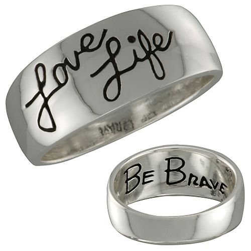 Reflections Love Life, Be Brave Ring in Sterling Silver