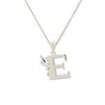 Disney Sterling Silver Tinkerbell Initial Pendant - E