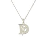 Disney Sterling Silver Tinkerbell Initial Pendant - K