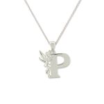 Disney Sterling Silver Tinkerbell Initial Pendant - P