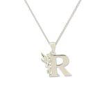 Disney Sterling Silver Tinkerbell Initial Pendant - R