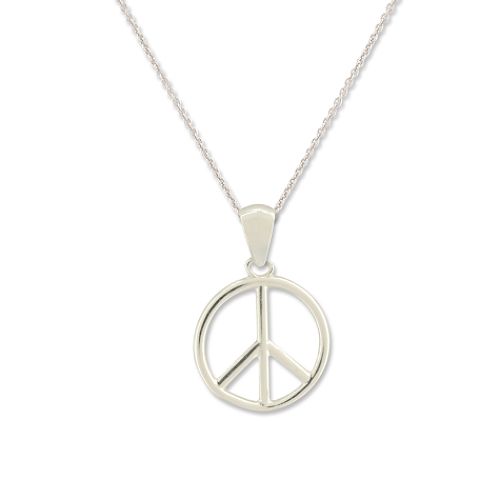 Disney Sterling Silver Wizards Of Waverly Place Peace Sign Pendant