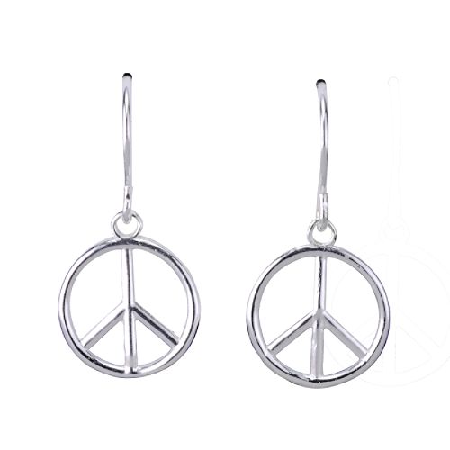 Disney Sterling Silver Wizards Of Waverly Place Peace Sign Earrings