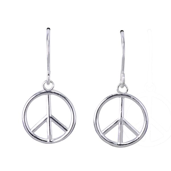 Disney Sterling Silver Wizards Of Waverly Place Peace Sign Earrings