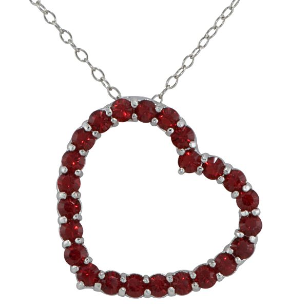Crystalized By Swaro Siam Swarovski Crystal Heart Pendant in Rhodium