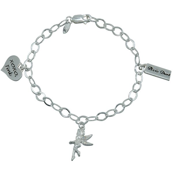 Disney Tinkerbell Charm Bracelet in Sterling Silver