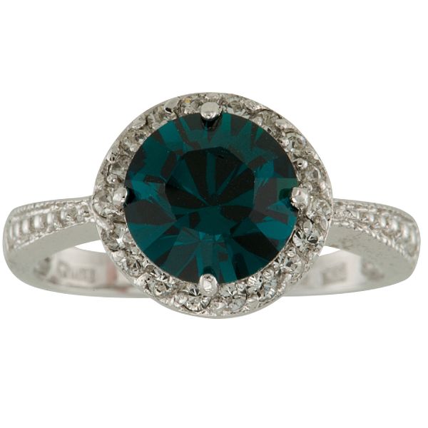 Crystalized By Swaro Emerald and Clear Swarovski Crystal Ring in