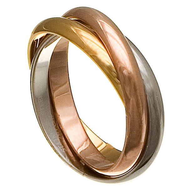 Stainless Steel Tri Color Ring