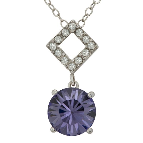 Crystalized By Swaro Clear and Tanzanite Swarovski Crystal Pendant