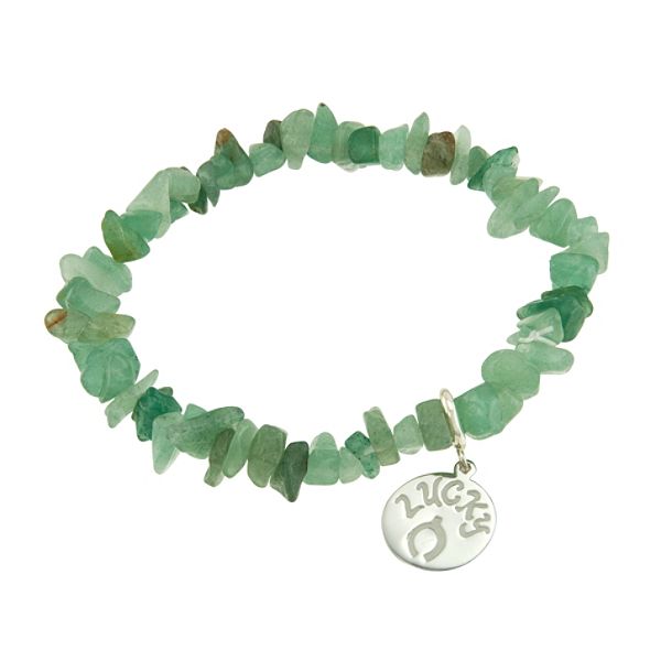 Aventurine Lucky Charm Bracelet in Sterling Silver