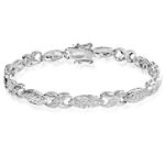 OTC International 1/4 ct. tw.* Diamond Hugs and Kisses Bracelet. Sterling Silver