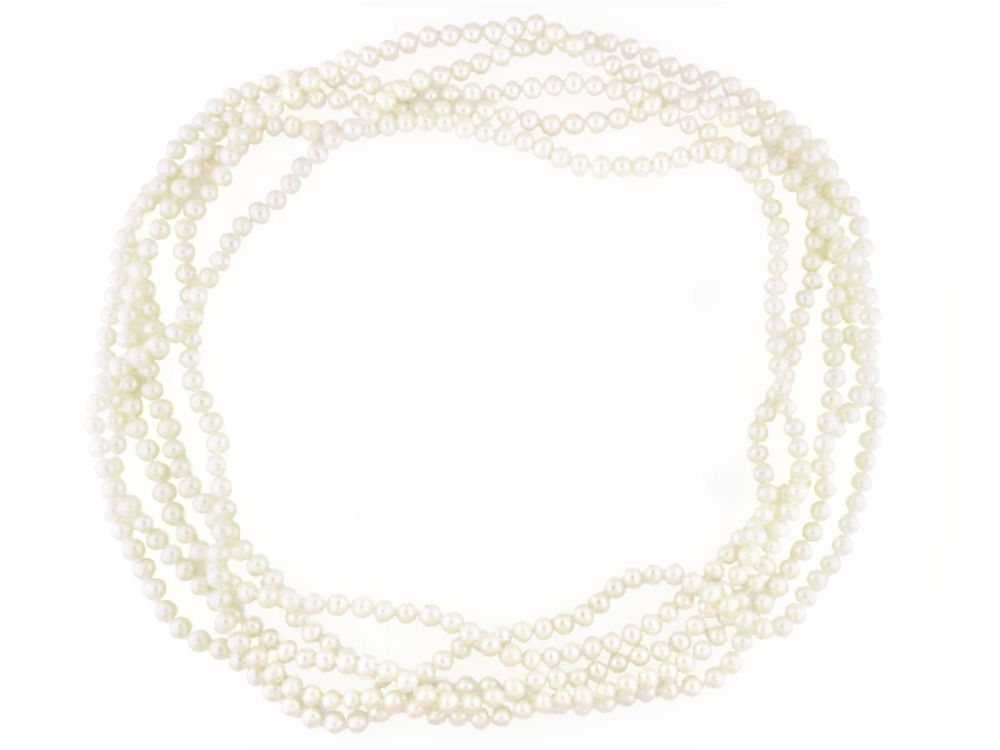 4.5-5.5mm 100 Inch Endless Knotted Pearl Necklace