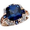 Cushion Sapphire and Diamond Ring. 10K Yellow Gold