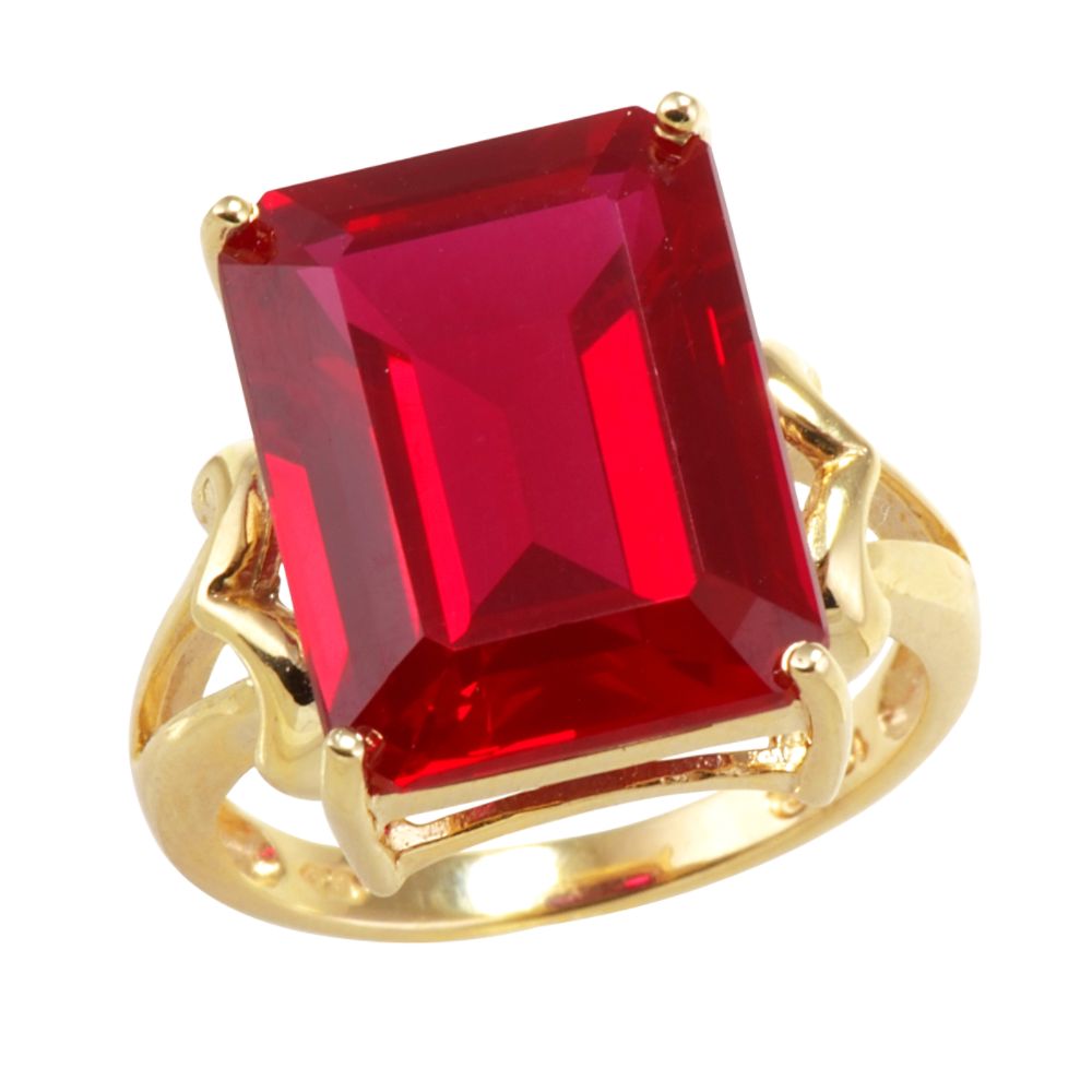 Ruby Octagon Ring. 10K Yellow Gold