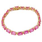 10K created Pink Sapphire bracelet