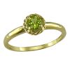 Peridot Round Ring. 10k Yellow Gold