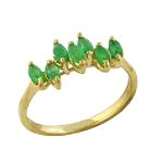 Ambras Emerald Marquise Ring. 10k Yellow Gold