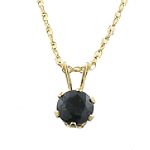 10K 5mmRound Sapphire Solitaire Pendant In Yellow Gold