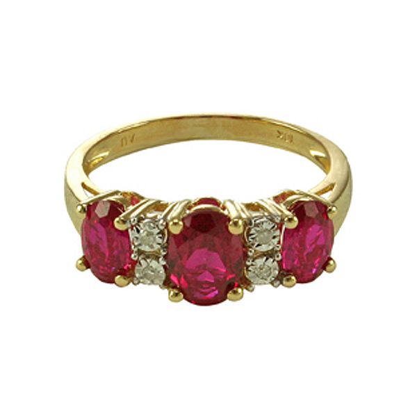 Created Ruby and Diamond Ring. 10K Yellow Gold