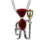 SG Lab Created Ruby Devil Pendant in 14K Gold & Sterling Silver