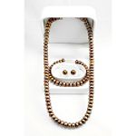 Cultured Fresh Water Chocolate Pearl 8-9mm3-Piece Set in Sterling Silver