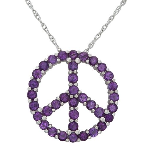 Amethyst Peace Pendant in Sterling Silver