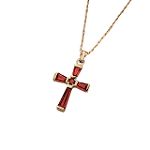 Garnet Cross Pendant