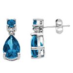 Blue Topaz and Diamond Earrings