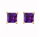 10K yellow-gold Amethyst Earrings