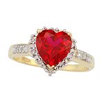 Auragem Ruby and Diamond Heart Ring