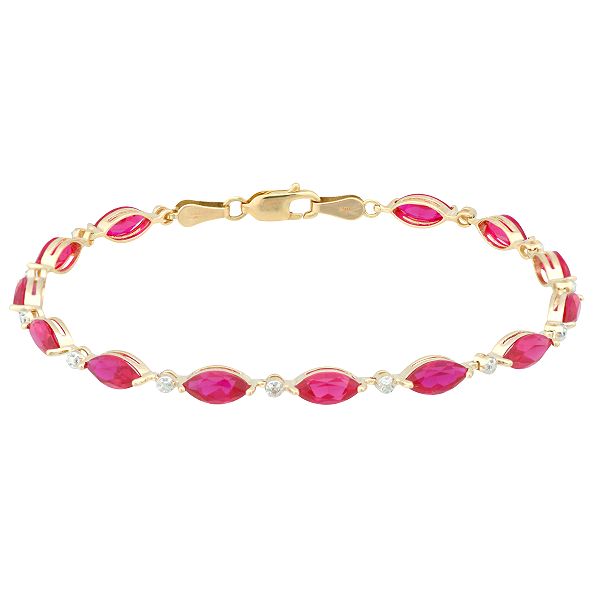 Ruby Marquis and Diamond Accent Bracelet