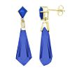 Blue Sapphire and Diamond Prism Drop Earrings