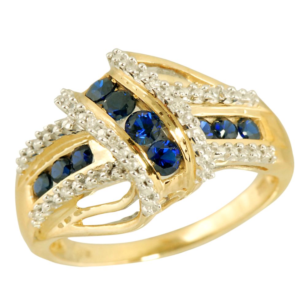 PRICE DROP! Sapphire and Diamond Accent Channel Ring