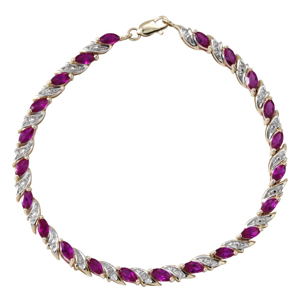 Ruby and Diamond Accent Bracelet