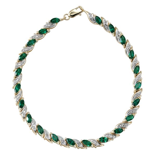Emerald and Diamond Accent Bracelet