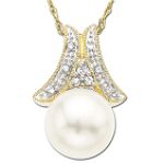 10K Pearl & Diamond Accent Pendant