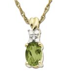 Peridot Pendant with Diamond Accents