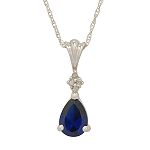 Sapphire Pendant with Diamond Accents