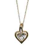 Aquamarine and White Topaz Double Heart Pendant
