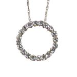 Aquamarine Circle Pendant