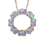 Blue Opal Circle Pendant