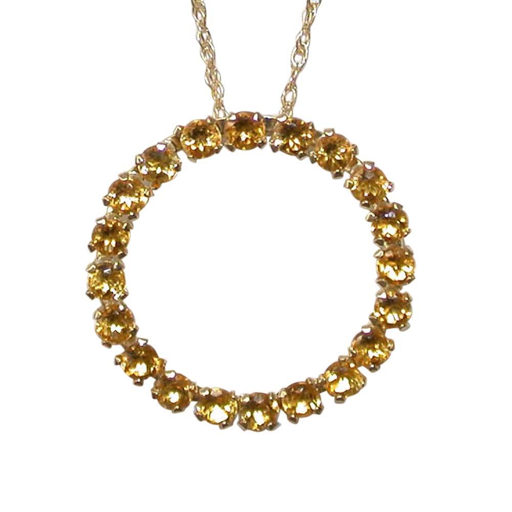 Citrine Circle Pendant