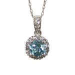 Blue and White Topaz Circle Pendant
