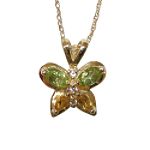 Peridot and Citrine Butterfly Pendant