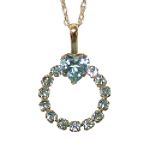 Blue Topaz Heart-in-Circle Pendant