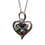 Topaz and White Topaz Double Heart Pendant
