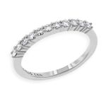 K & G Creations Moissanite 0.33 ct tw* 11-stone Stack Band. 14k White Gold