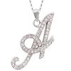 1/4 ct. tw.* Diamond Script Initial Pendants. 14k White Gold