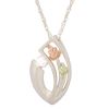Tricolor Sterling Silver CZ Pendant